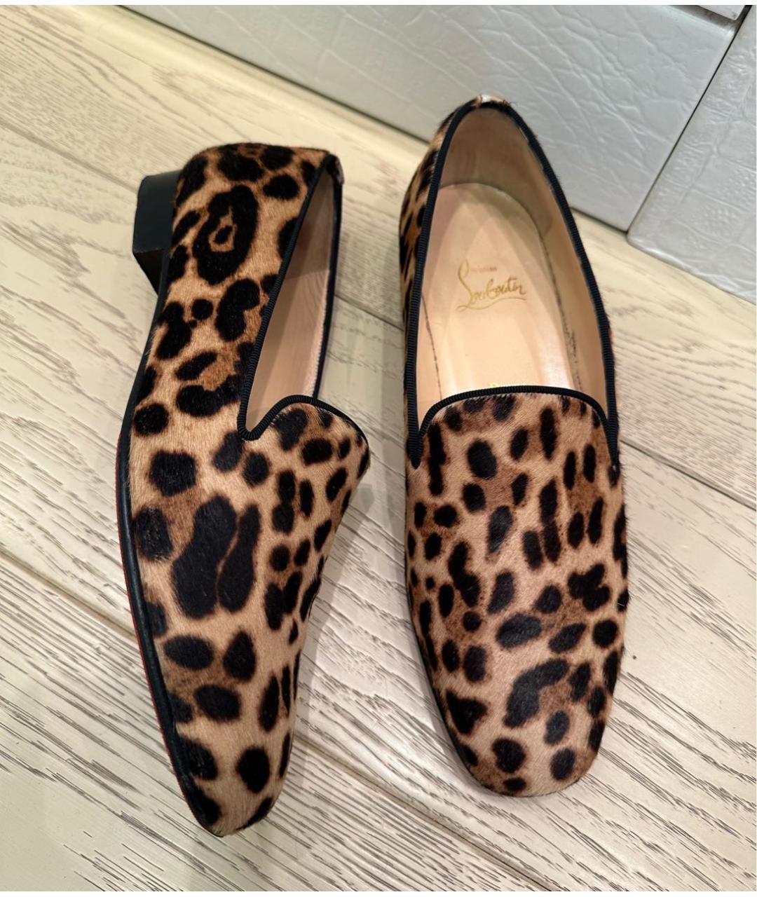 CHRISTIAN LOUBOUTIN Коричневые лоферы из экзотической кожи, фото 8