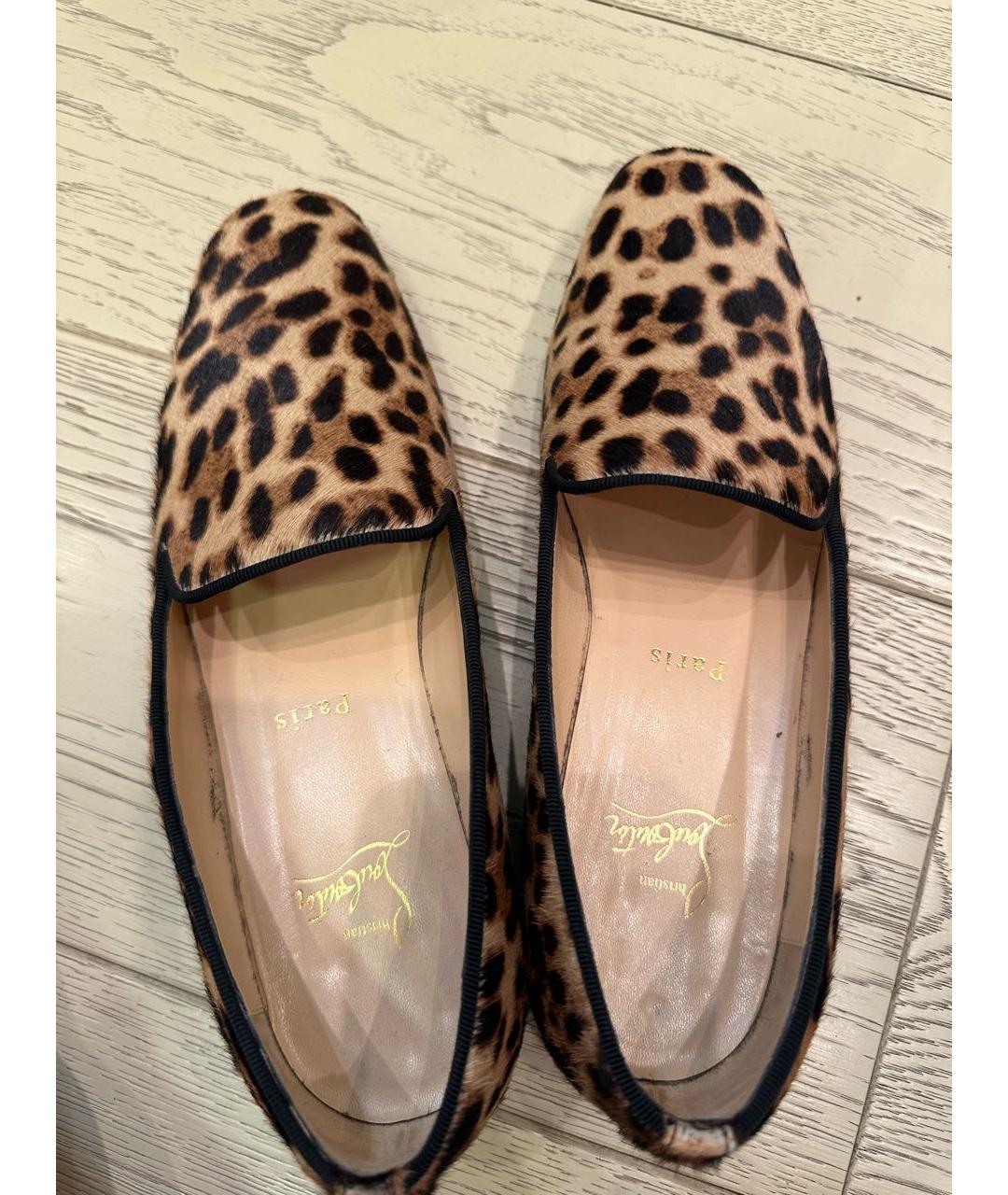 CHRISTIAN LOUBOUTIN Коричневые лоферы из экзотической кожи, фото 3