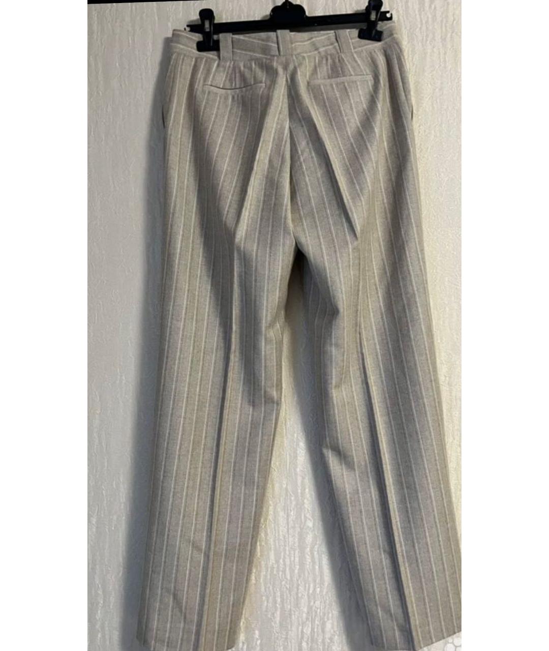 LORO PIANA Бежевые кашемировые брюки широкие, фото 2