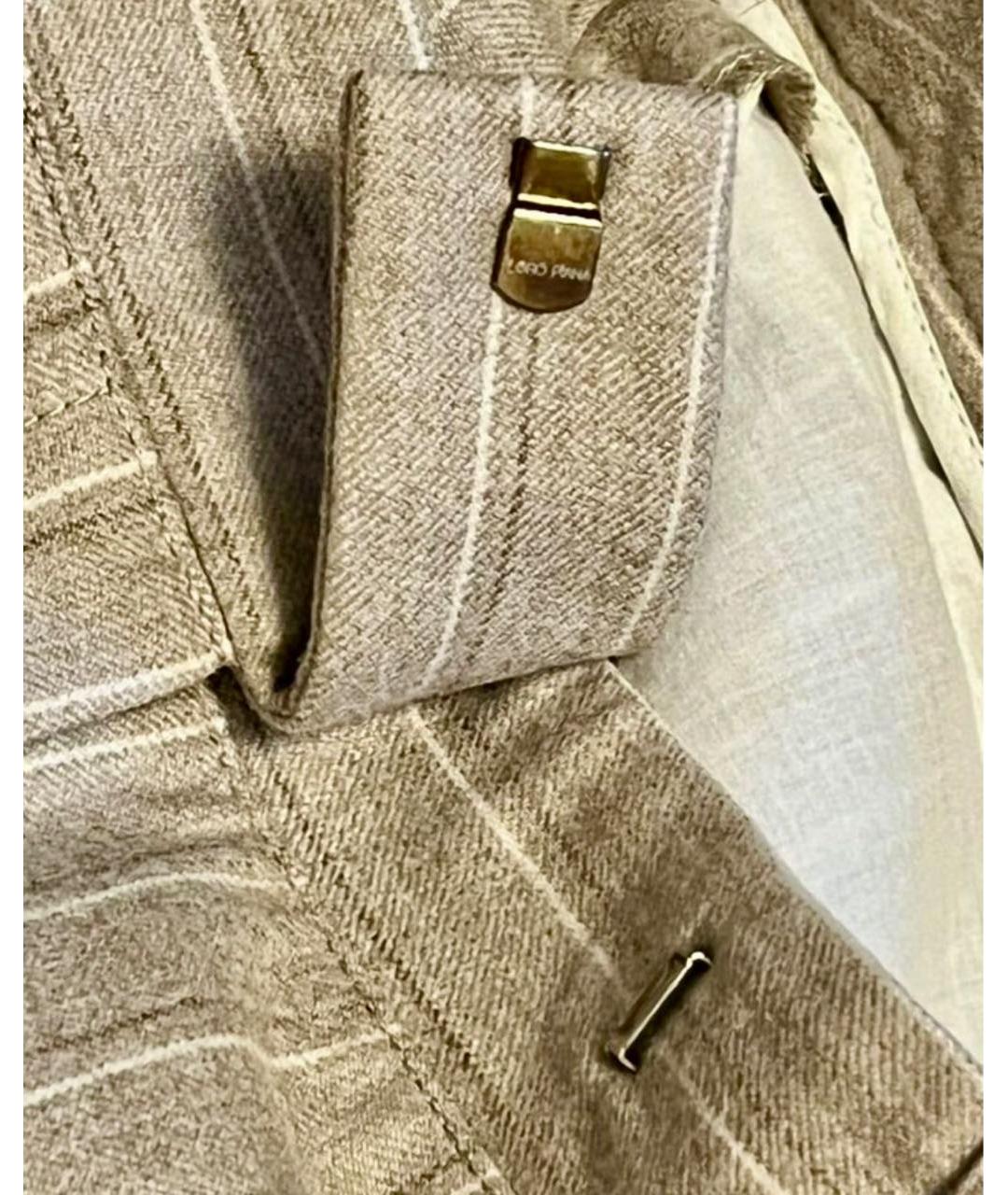 LORO PIANA Бежевые кашемировые брюки широкие, фото 4