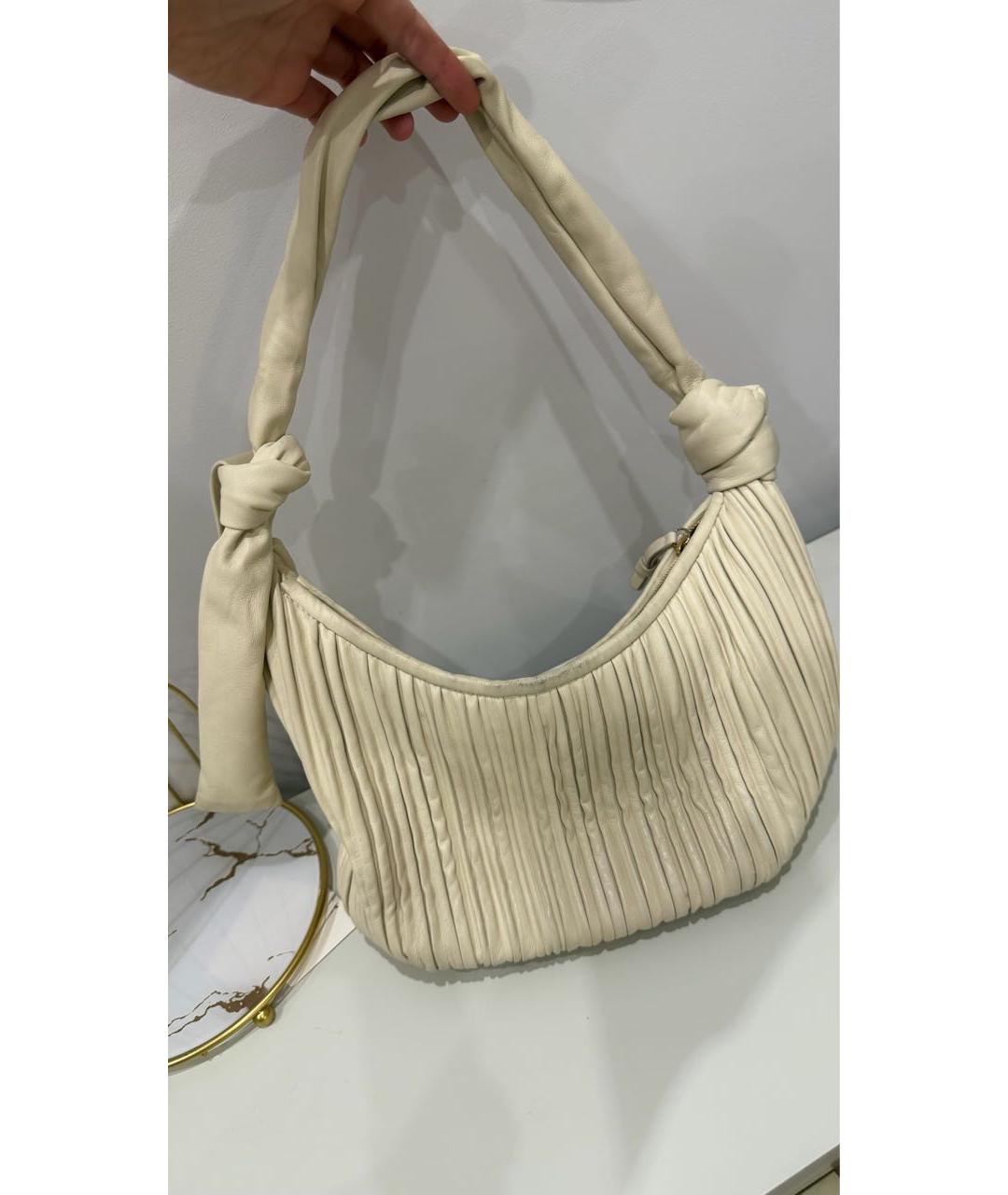 NEOUS Бежевая кожаная сумка с короткими ручками, фото 6