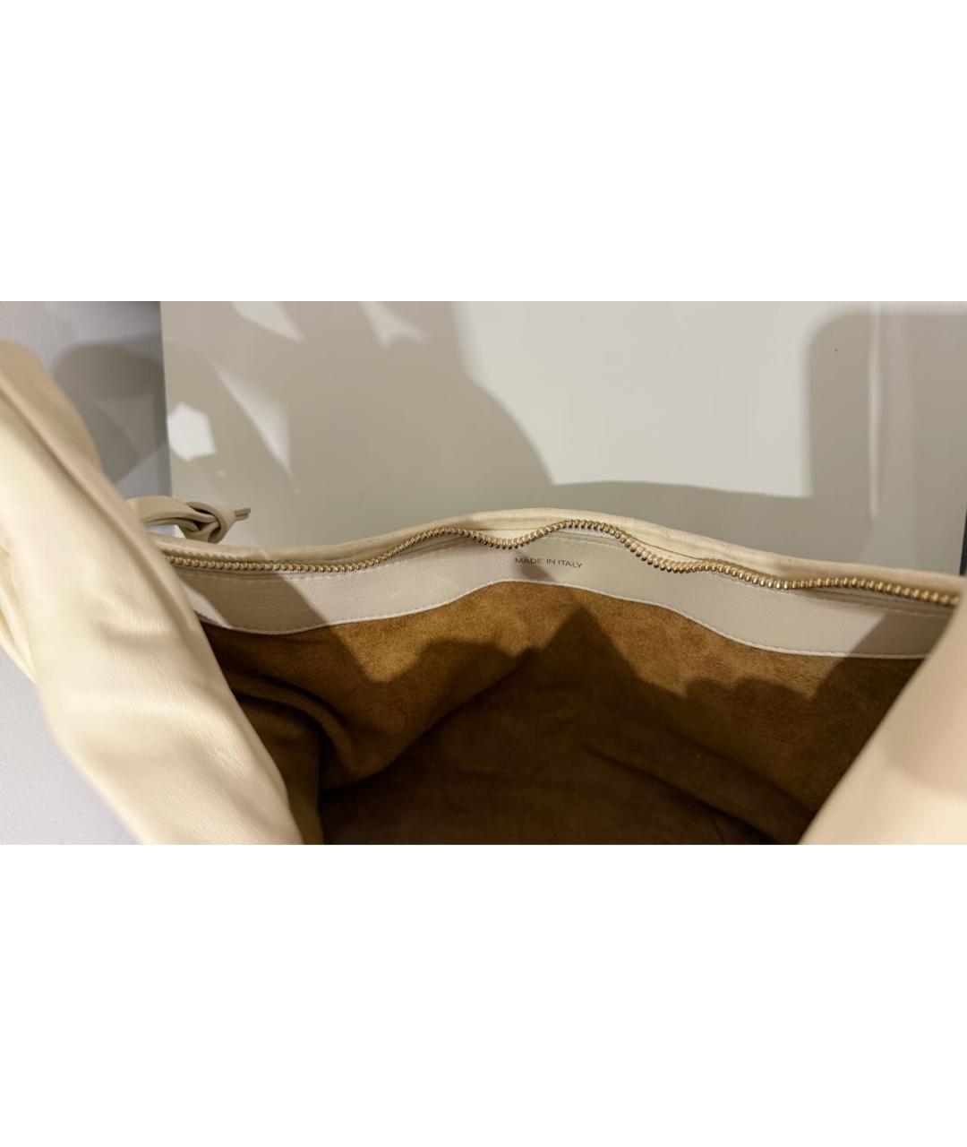 NEOUS Бежевая кожаная сумка с короткими ручками, фото 5