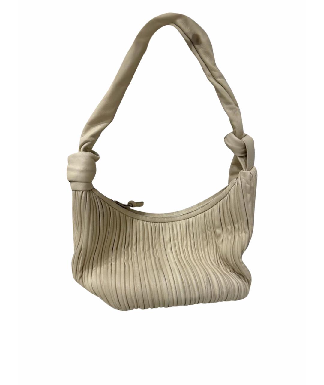 NEOUS Бежевая кожаная сумка с короткими ручками, фото 1