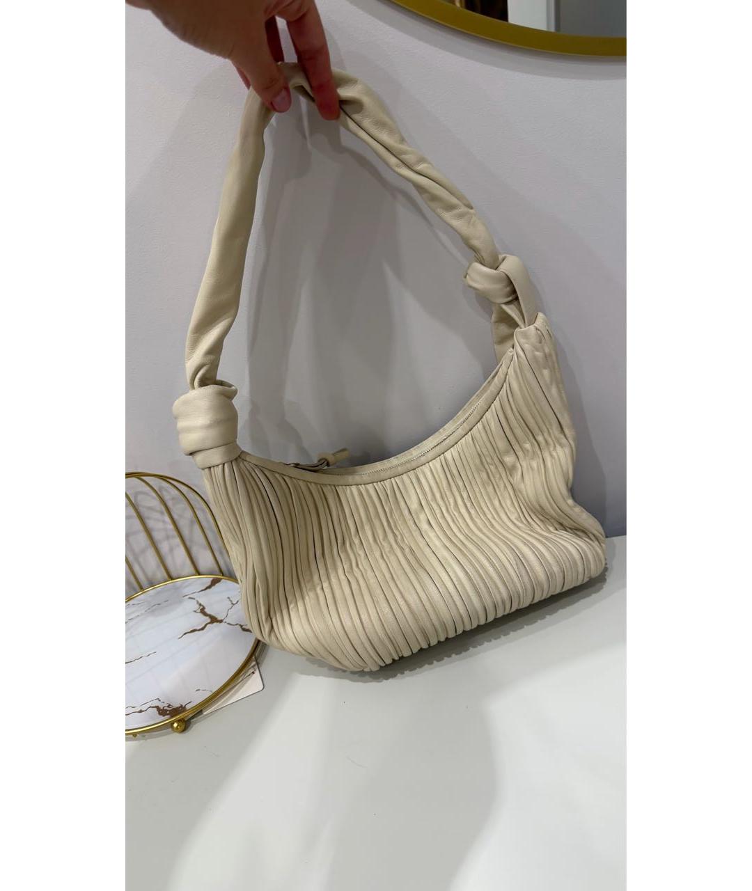 NEOUS Бежевая кожаная сумка с короткими ручками, фото 9