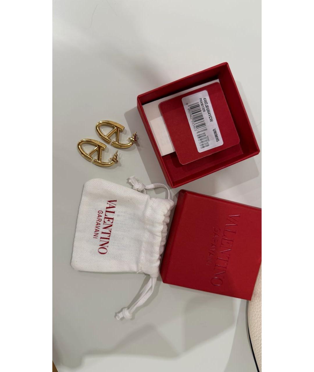 VALENTINO Золотые металлические серьги, фото 2