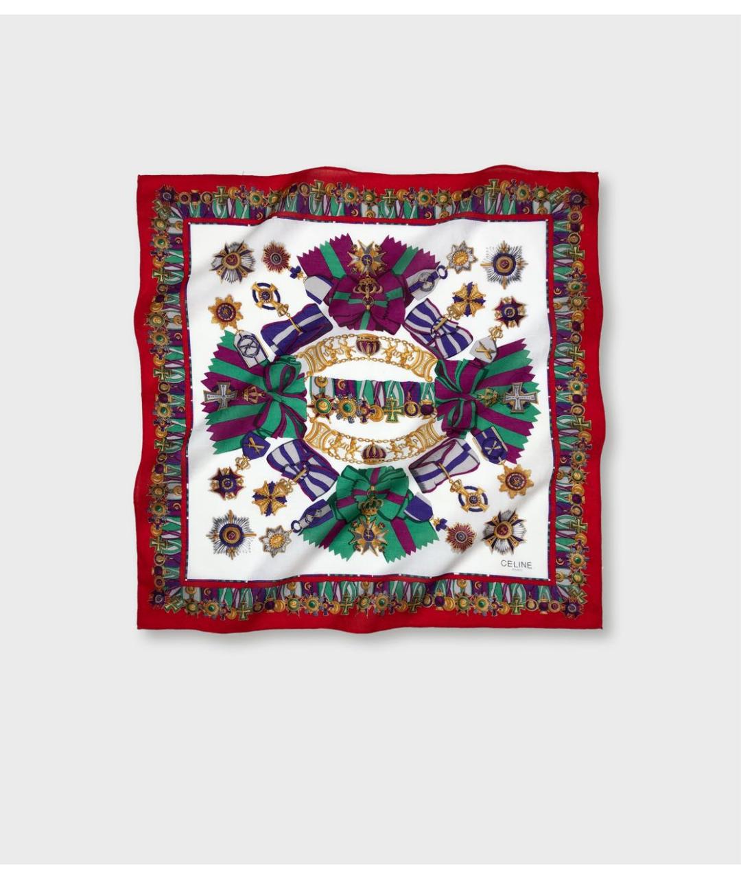 CELINE Белый хлопковый платок, фото 6