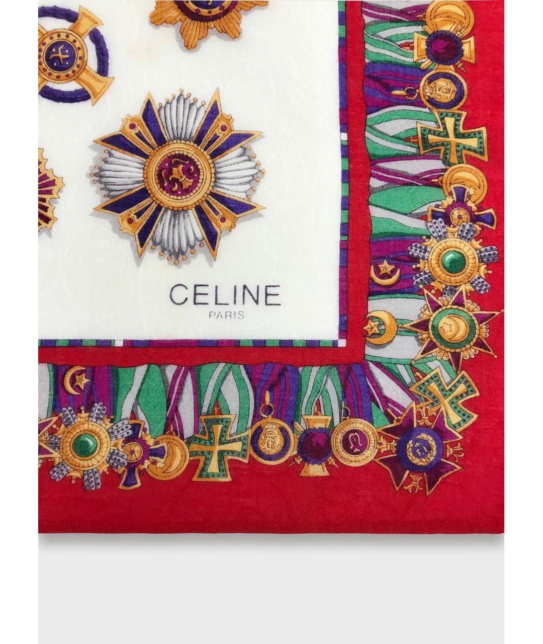 CELINE Белый хлопковый платок, фото 4