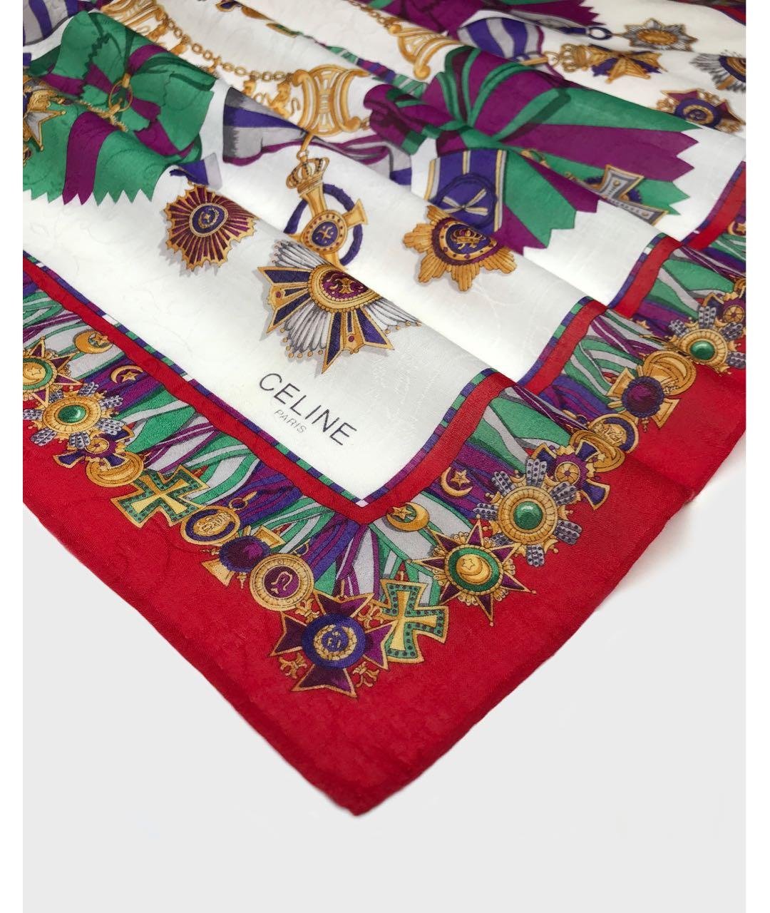 CELINE Белый хлопковый платок, фото 2