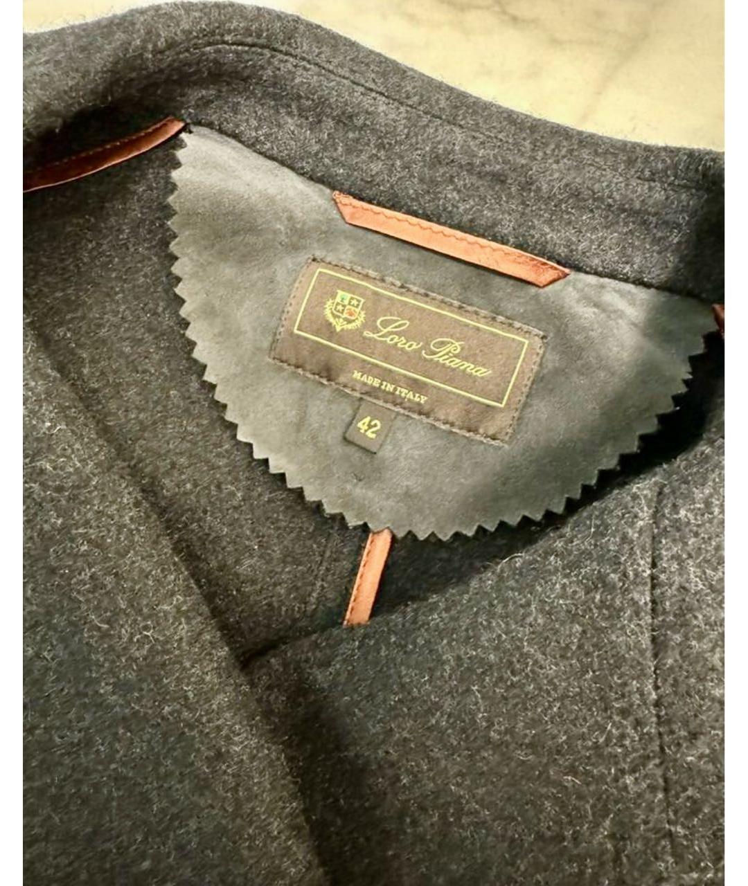 LORO PIANA Хаки шерстяное пальто, фото 3