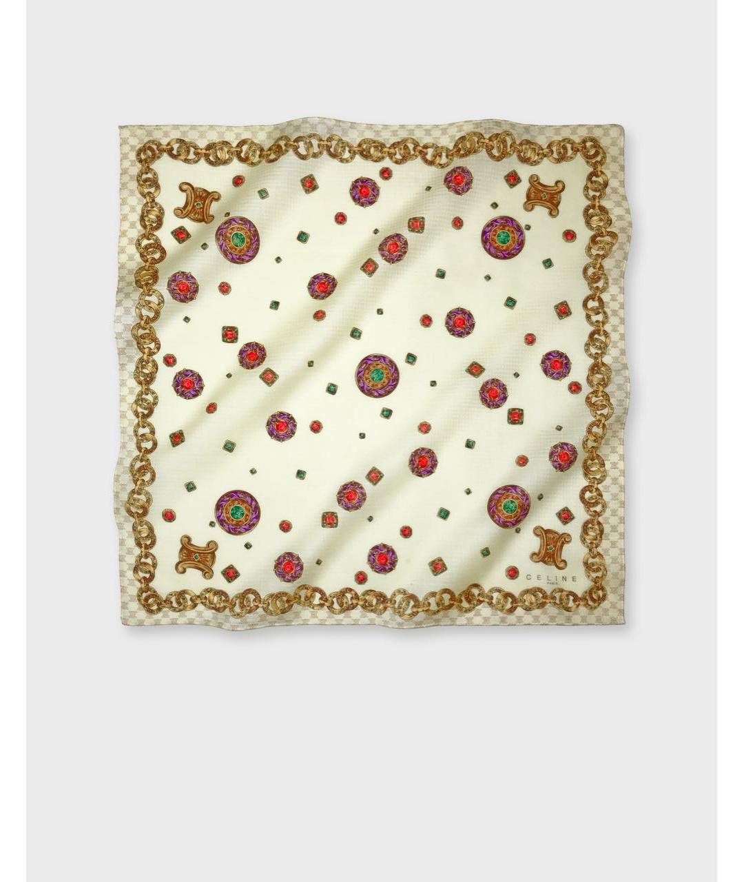 CELINE Бежевый хлопковый платок, фото 4