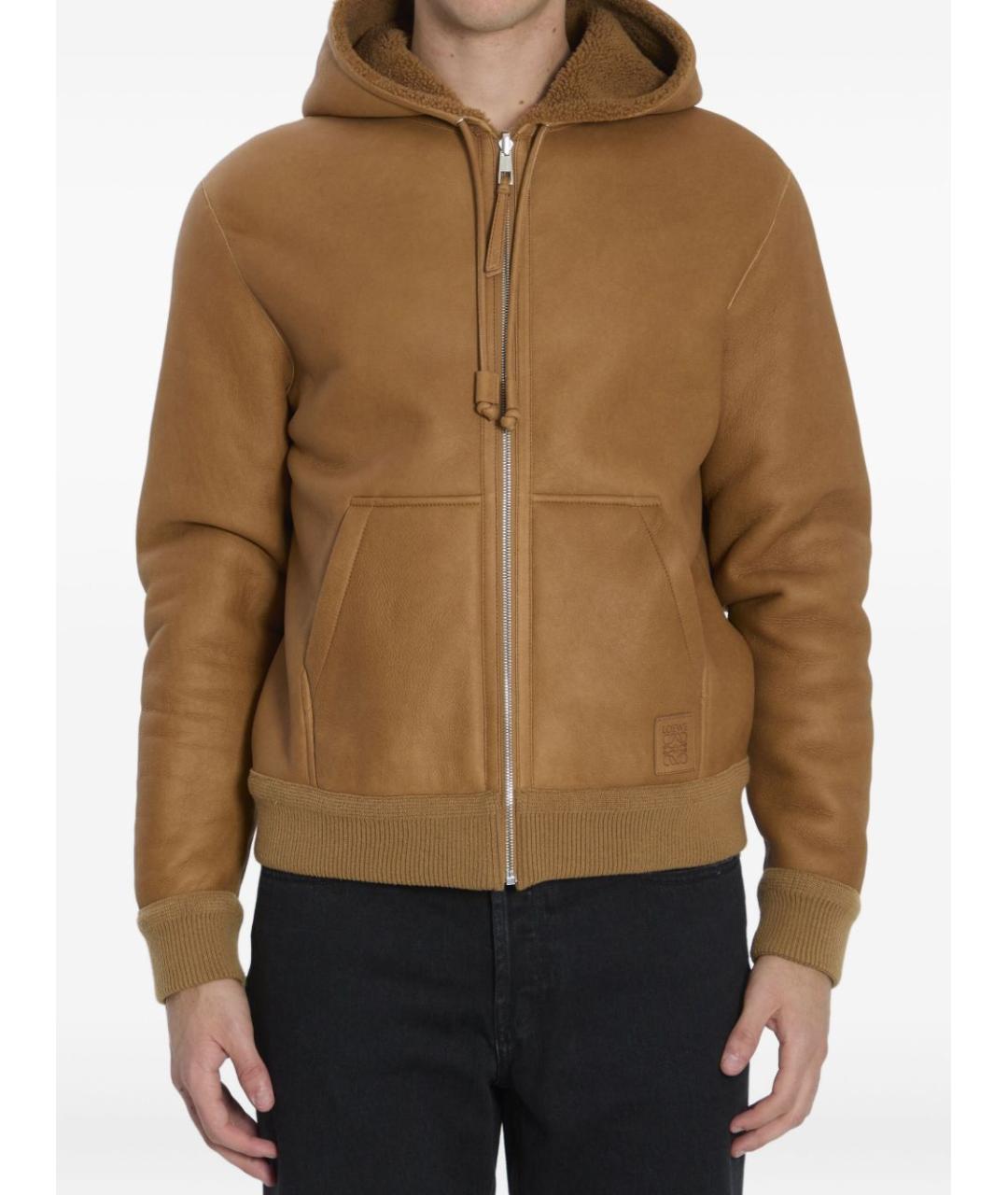 LOEWE Коричневая кожаная куртка, фото 2