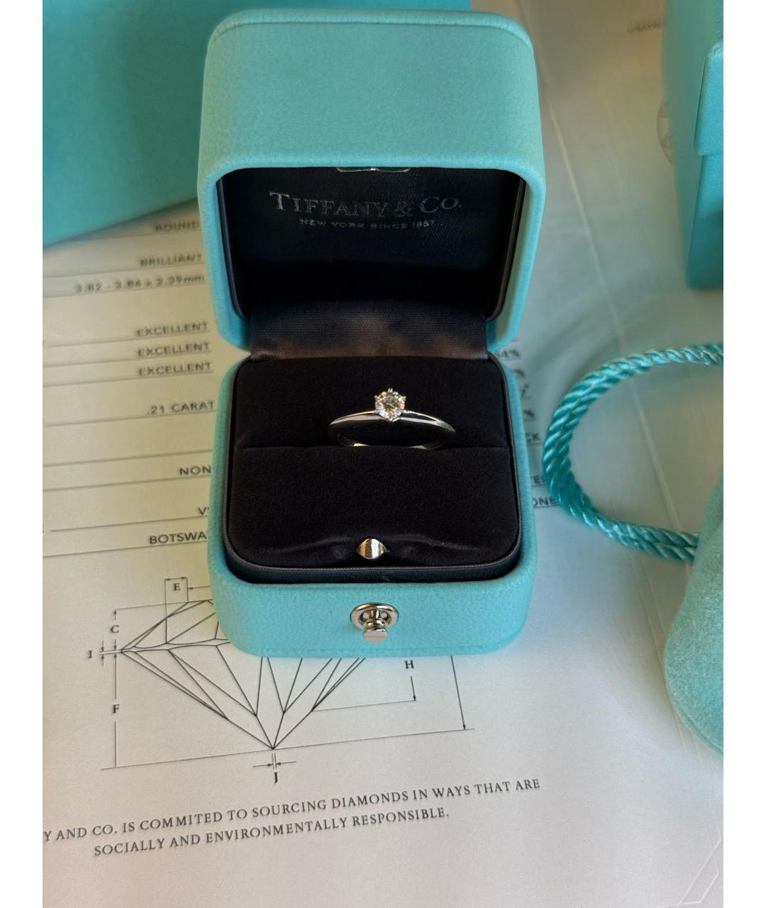 TIFFANY&CO Серебряное платиновое кольцо, фото 3