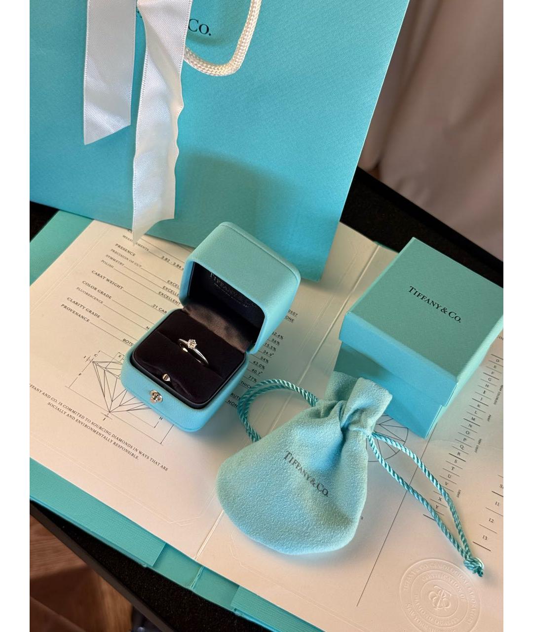 TIFFANY&CO Серебряное платиновое кольцо, фото 4