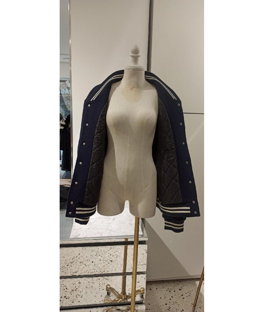 SPORTY AND RICH Темно-синяя шерстяная куртка, фото 6