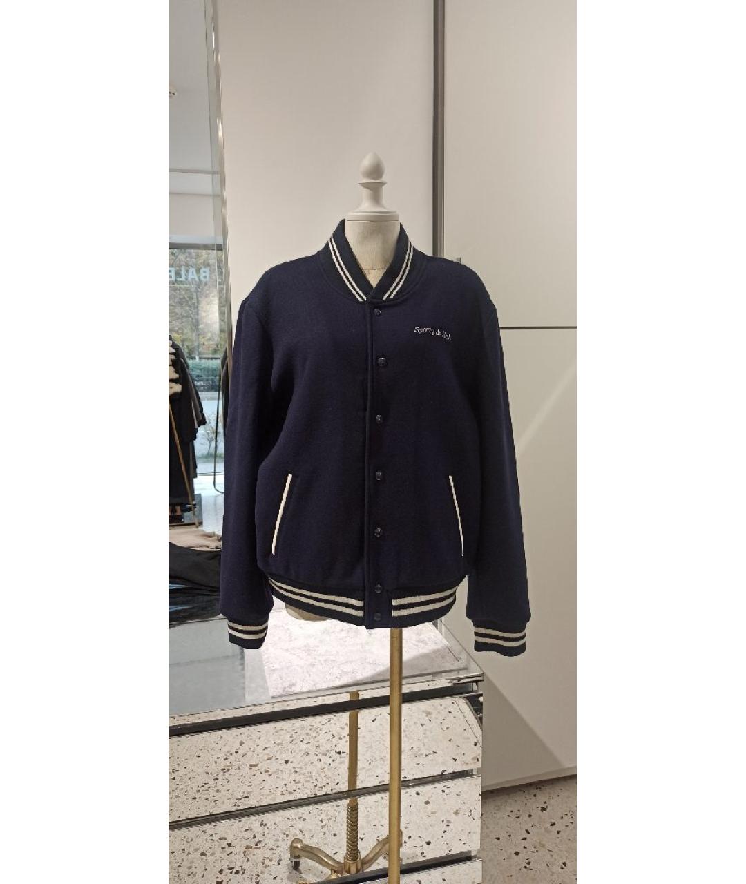 SPORTY AND RICH Темно-синяя шерстяная куртка, фото 2