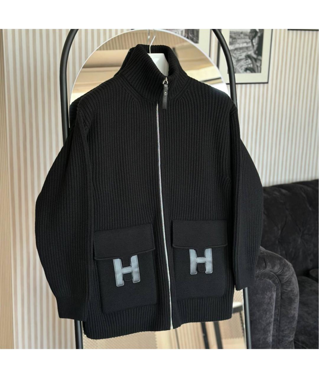HERMES Черный кардиган, фото 4