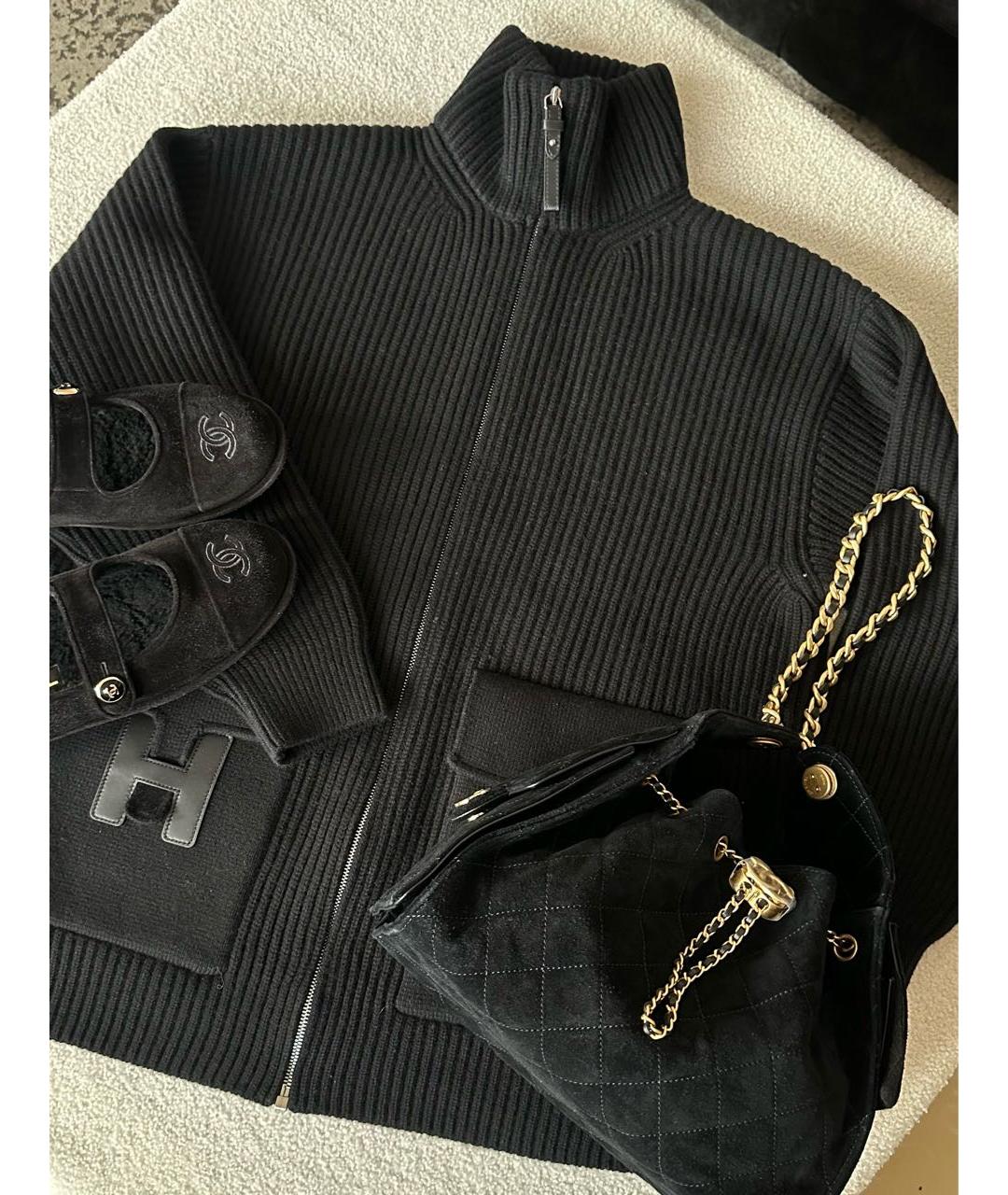 HERMES Черный кардиган, фото 2