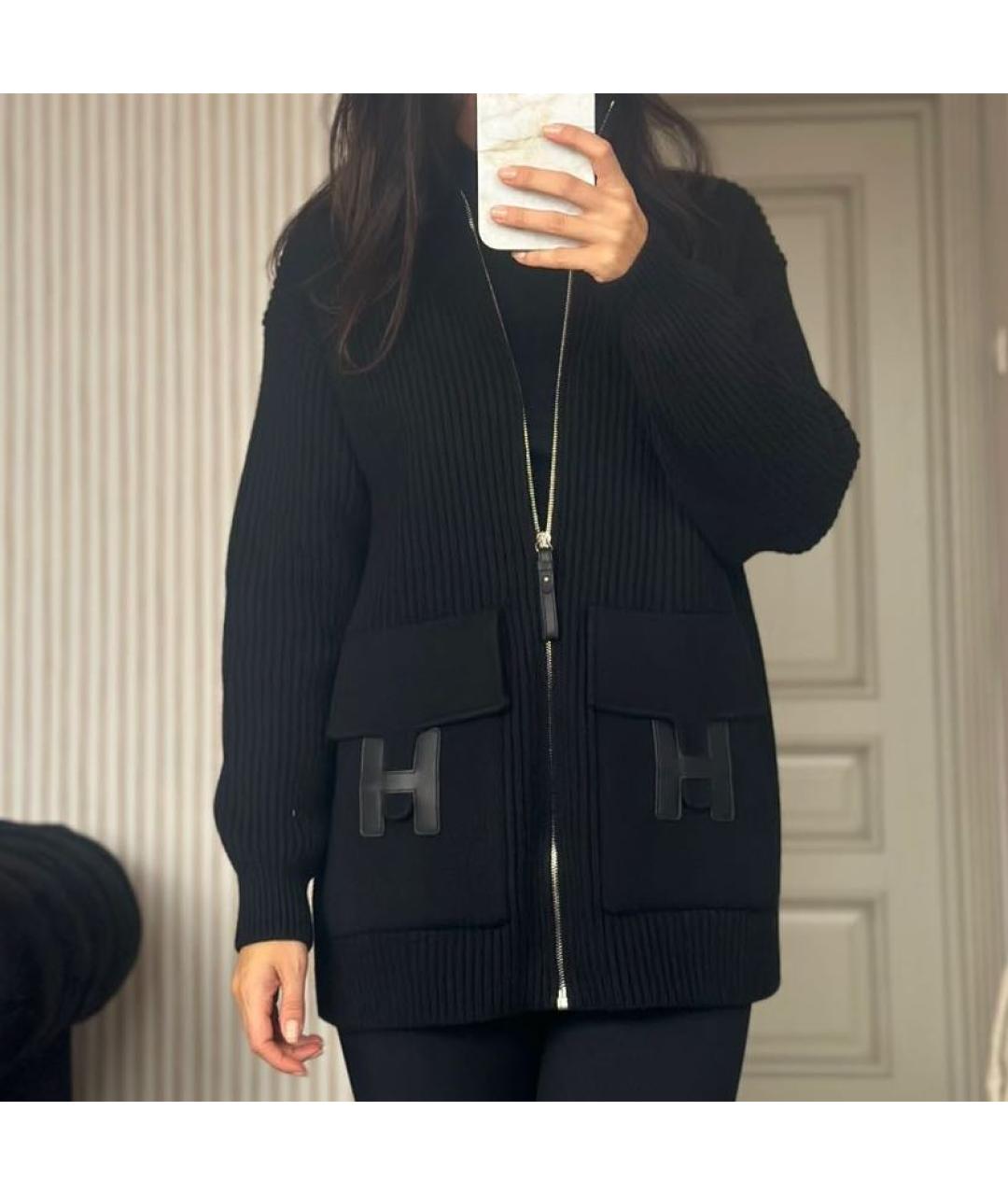 HERMES Черный кардиган, фото 3