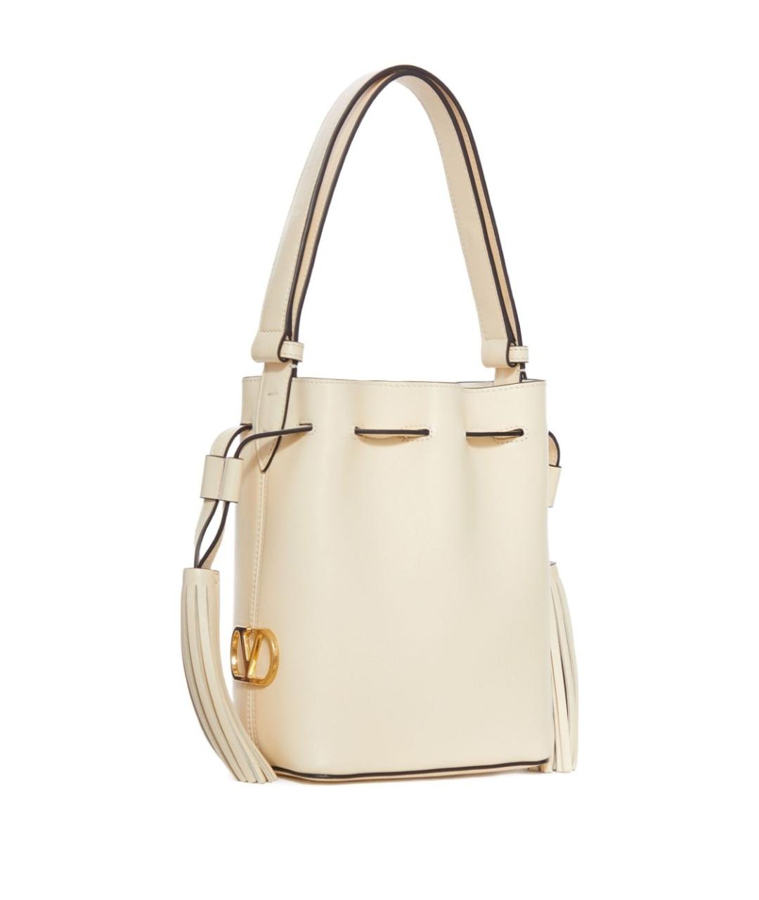 VALENTINO Белая кожаная сумка тоут, фото 2