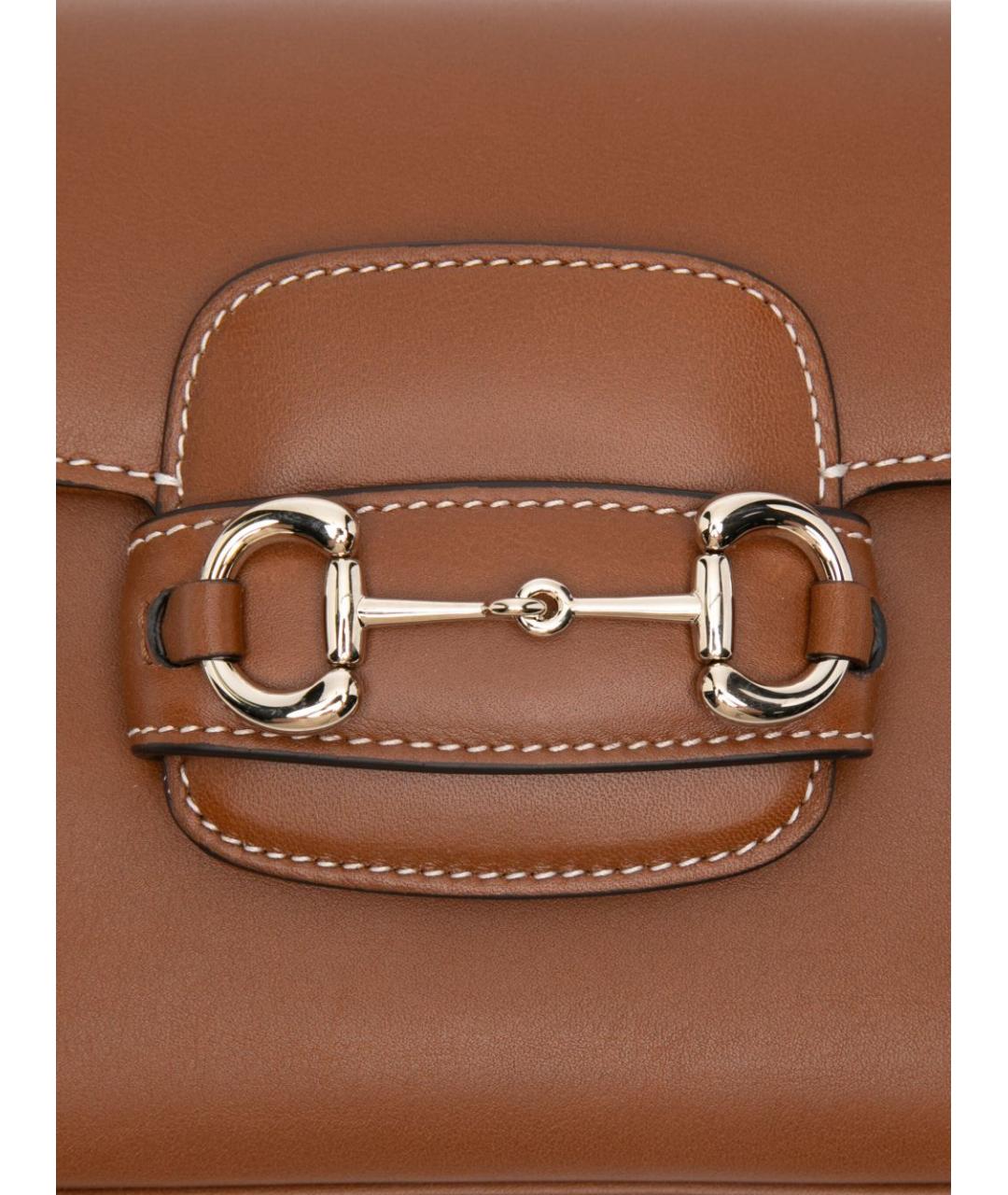 GUCCI Коричневая кожаная сумка через плечо, фото 2