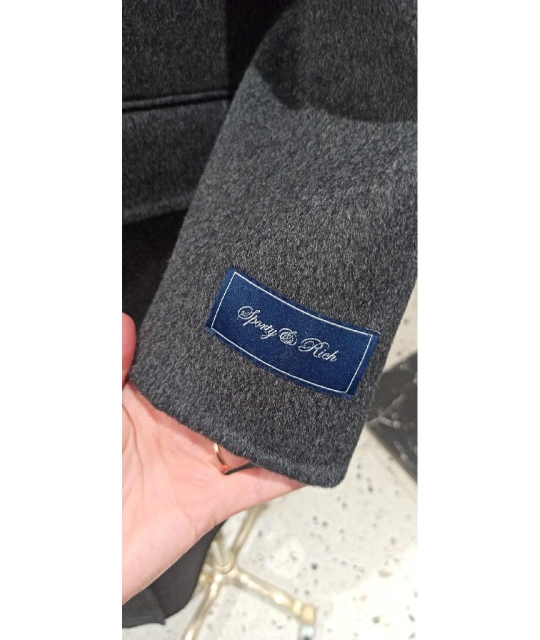 SPORTY AND RICH Серое пальто, фото 6