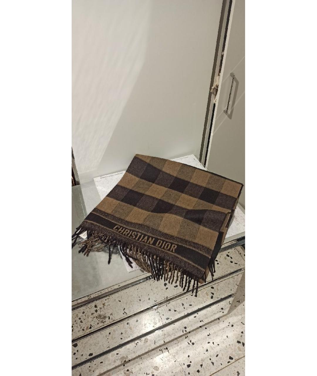 CHRISTIAN DIOR Мульти шерстяной шарф, фото 3
