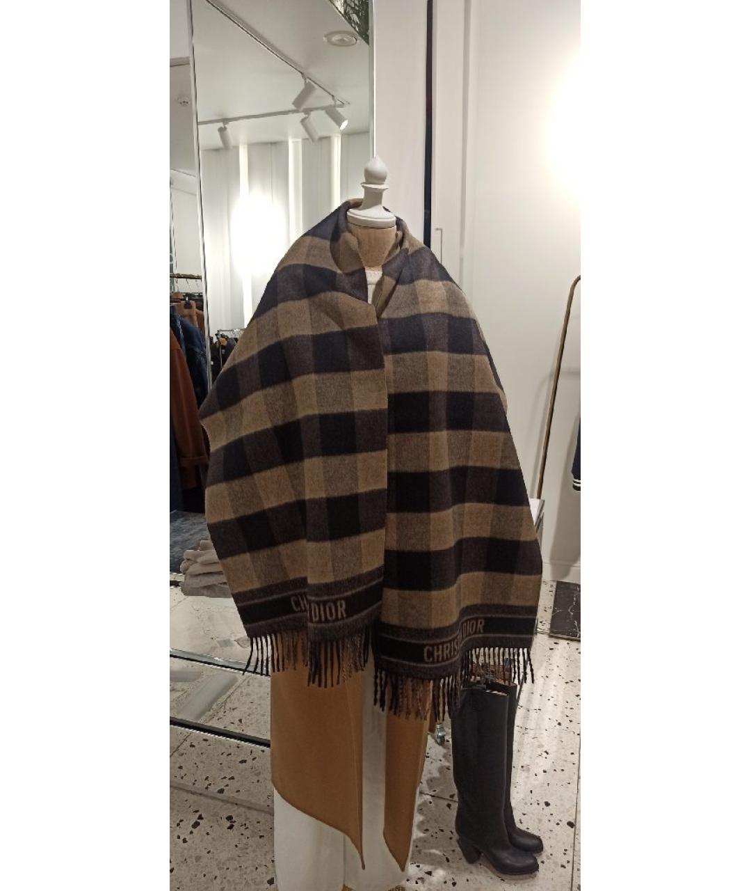 CHRISTIAN DIOR Мульти шерстяной шарф, фото 6