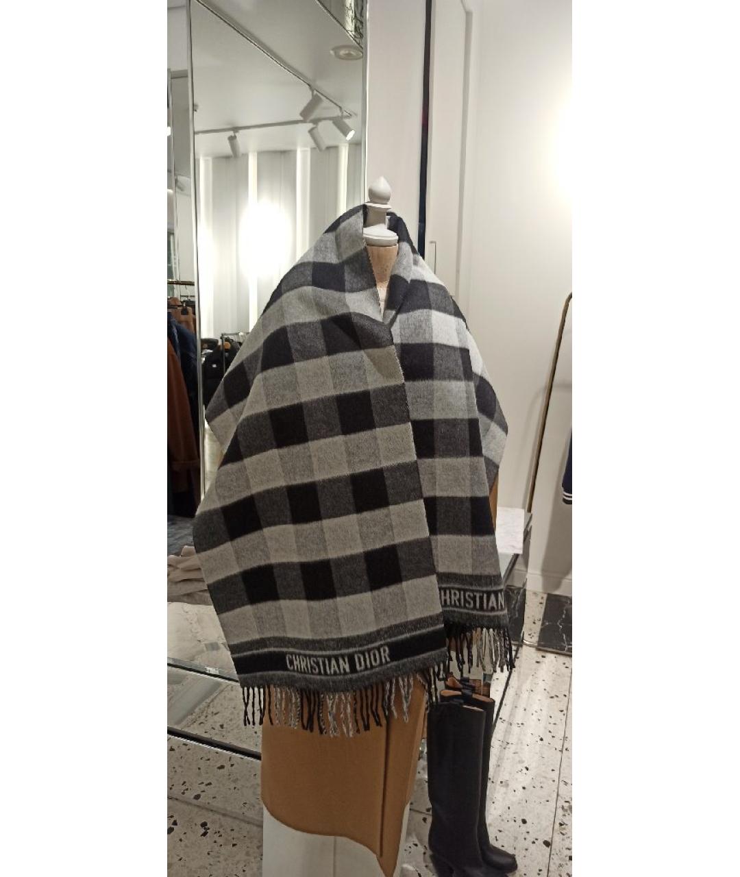 CHRISTIAN DIOR Мульти шерстяной шарф, фото 7