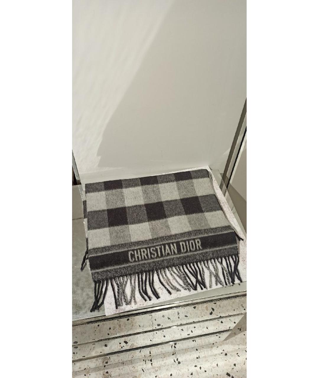 CHRISTIAN DIOR Мульти шерстяной шарф, фото 2
