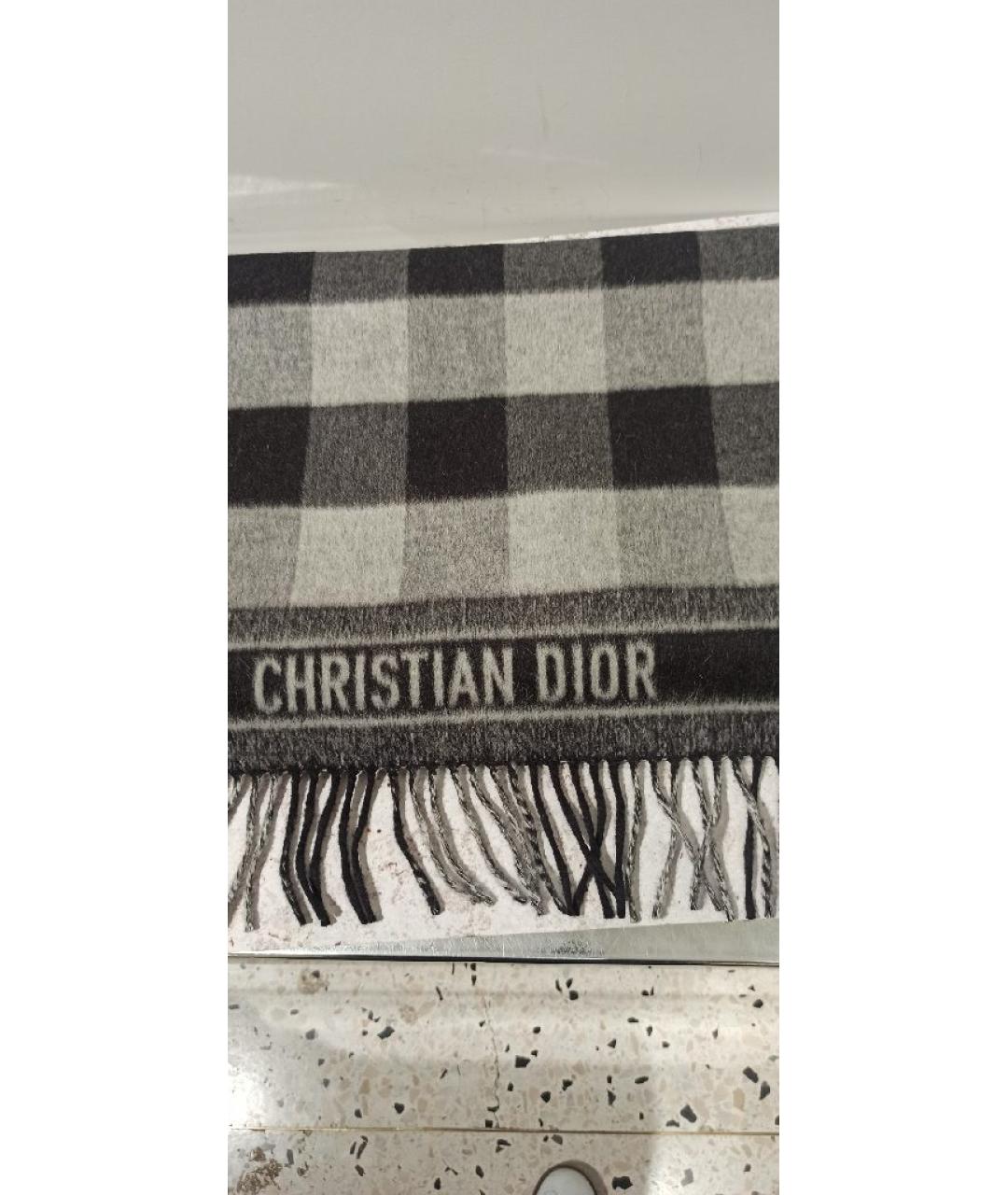 CHRISTIAN DIOR Мульти шерстяной шарф, фото 3