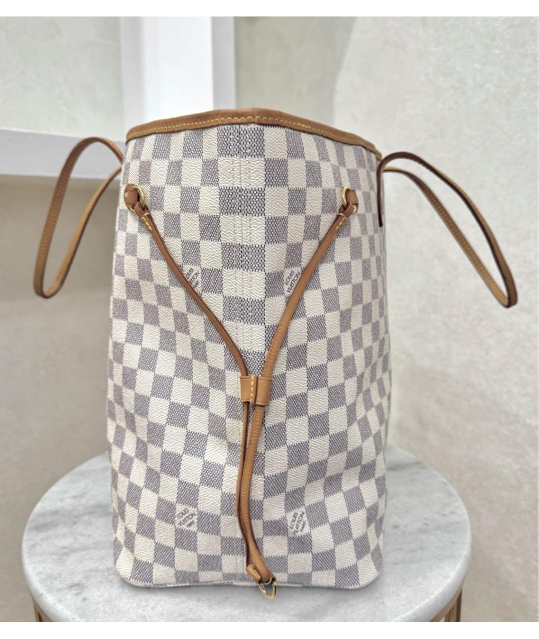 LOUIS VUITTON Белая кожаная сумка тоут, фото 6