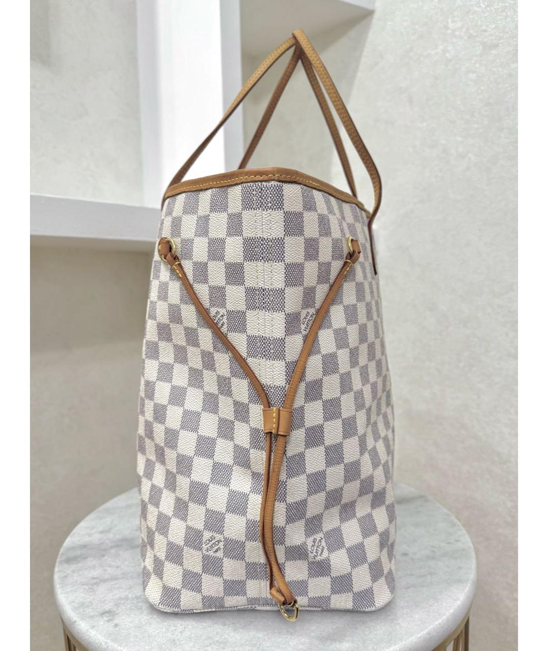 LOUIS VUITTON Белая кожаная сумка тоут, фото 5