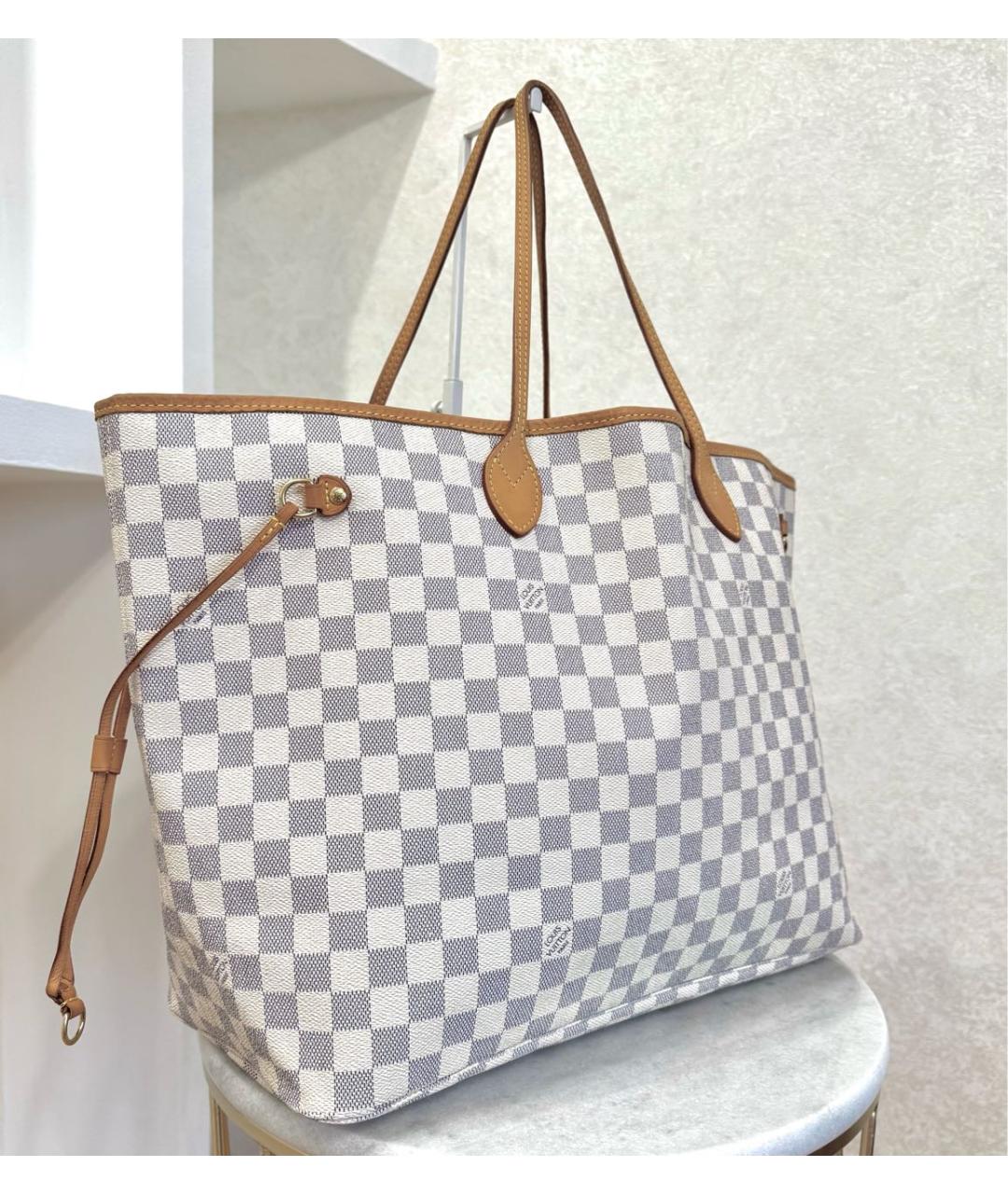 LOUIS VUITTON Белая кожаная сумка тоут, фото 7