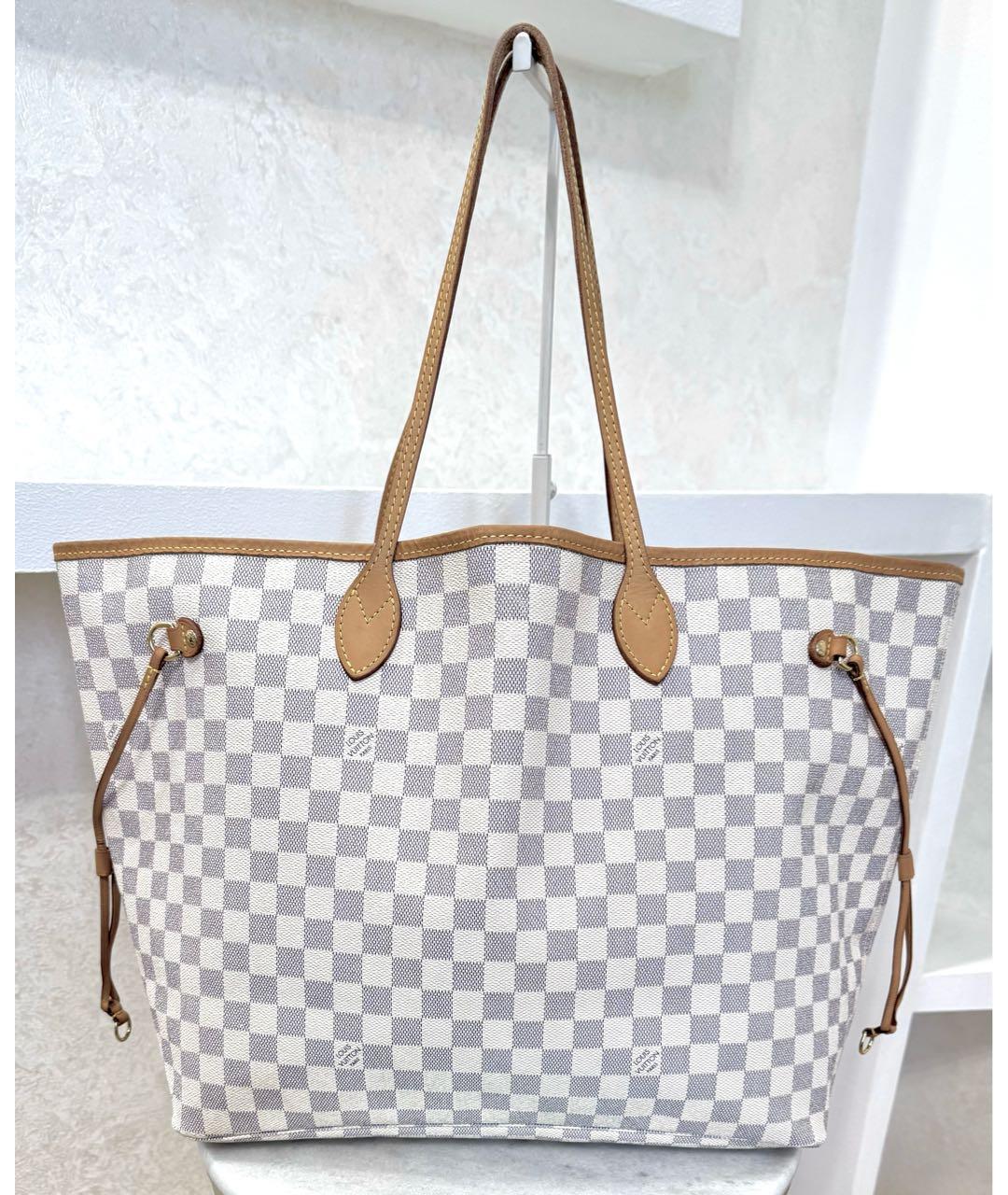 LOUIS VUITTON Белая кожаная сумка тоут, фото 3