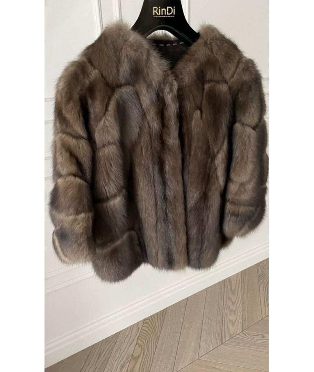 RINDI Коричневая меховая шуба, фото 2