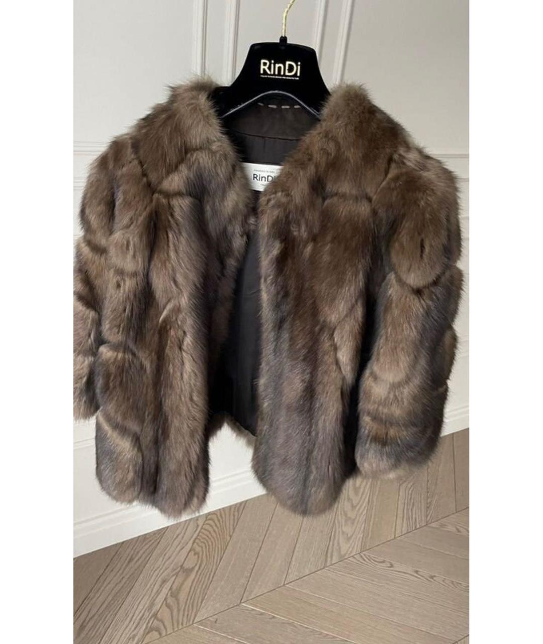 RINDI Коричневая меховая шуба, фото 4