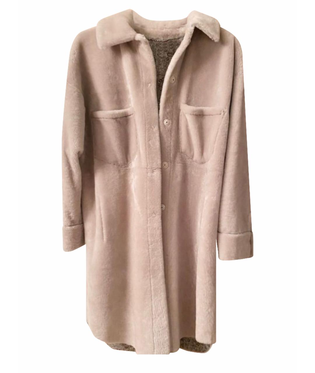 RINDI Бежевая меховая дубленка, фото 1