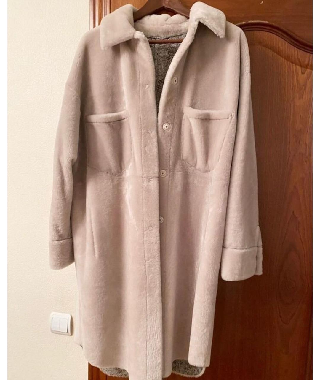 RINDI Бежевая меховая дубленка, фото 8