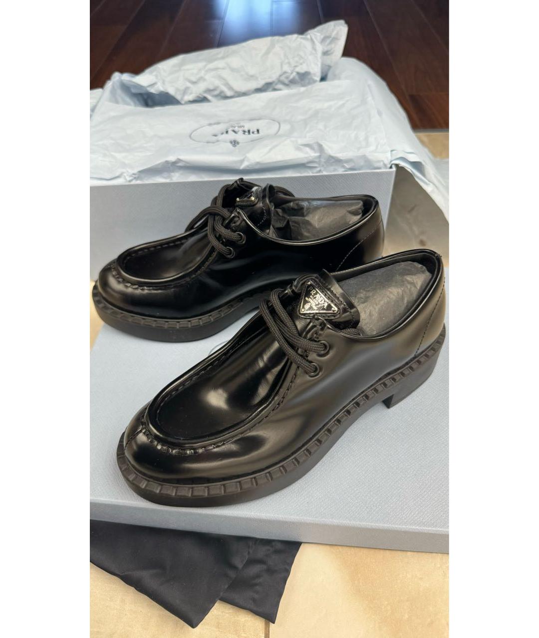 PRADA Черные брогги и оксфорды из лакированной кожи, фото 2