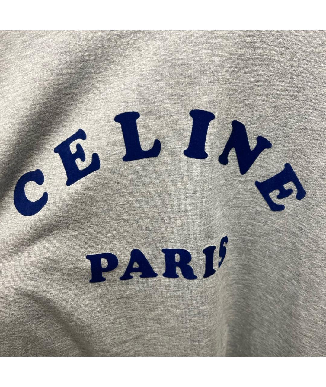 CELINE Серая хлопковая футболка, фото 2