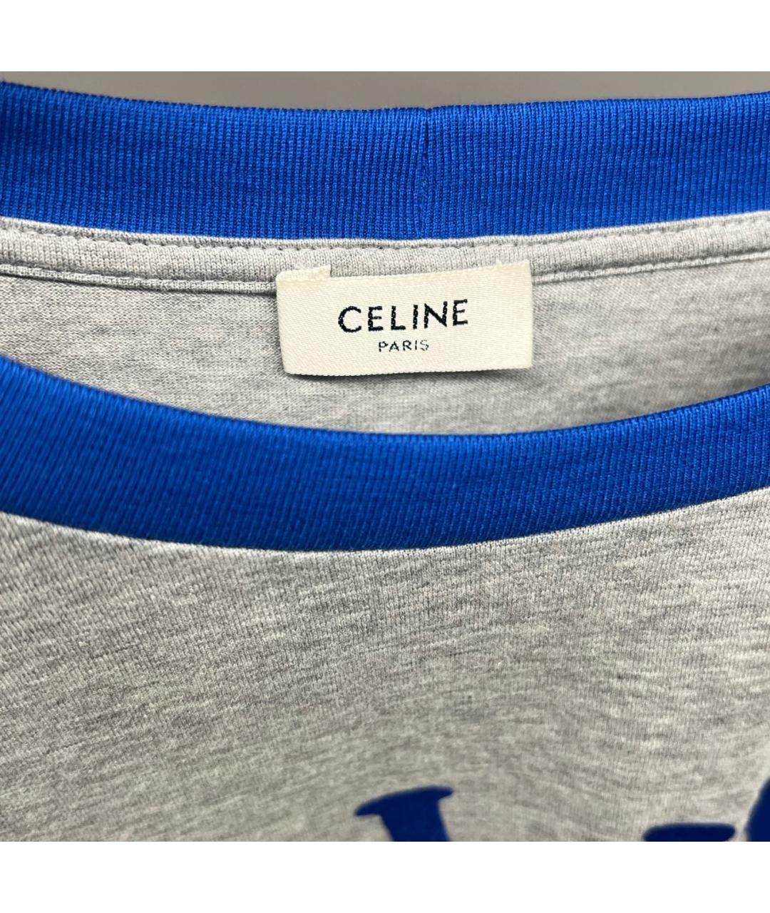 CELINE Серая хлопковая футболка, фото 4