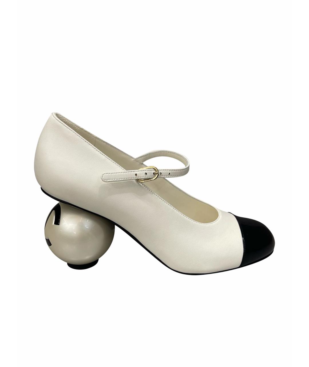 CHANEL Белые кожаные туфли, фото 7