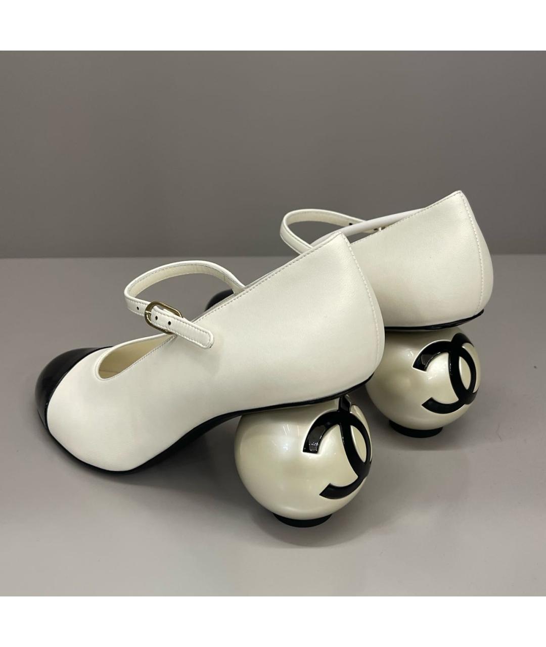 CHANEL Белые кожаные туфли, фото 2