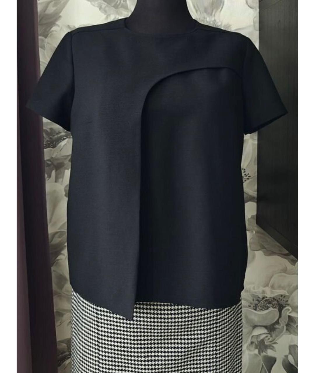 HERMES Черная шерстяная блузы, фото 2