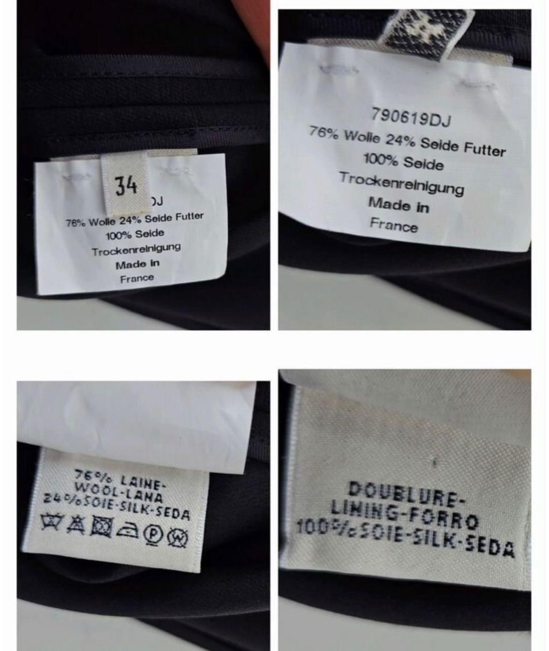 HERMES Черная шерстяная блузы, фото 4