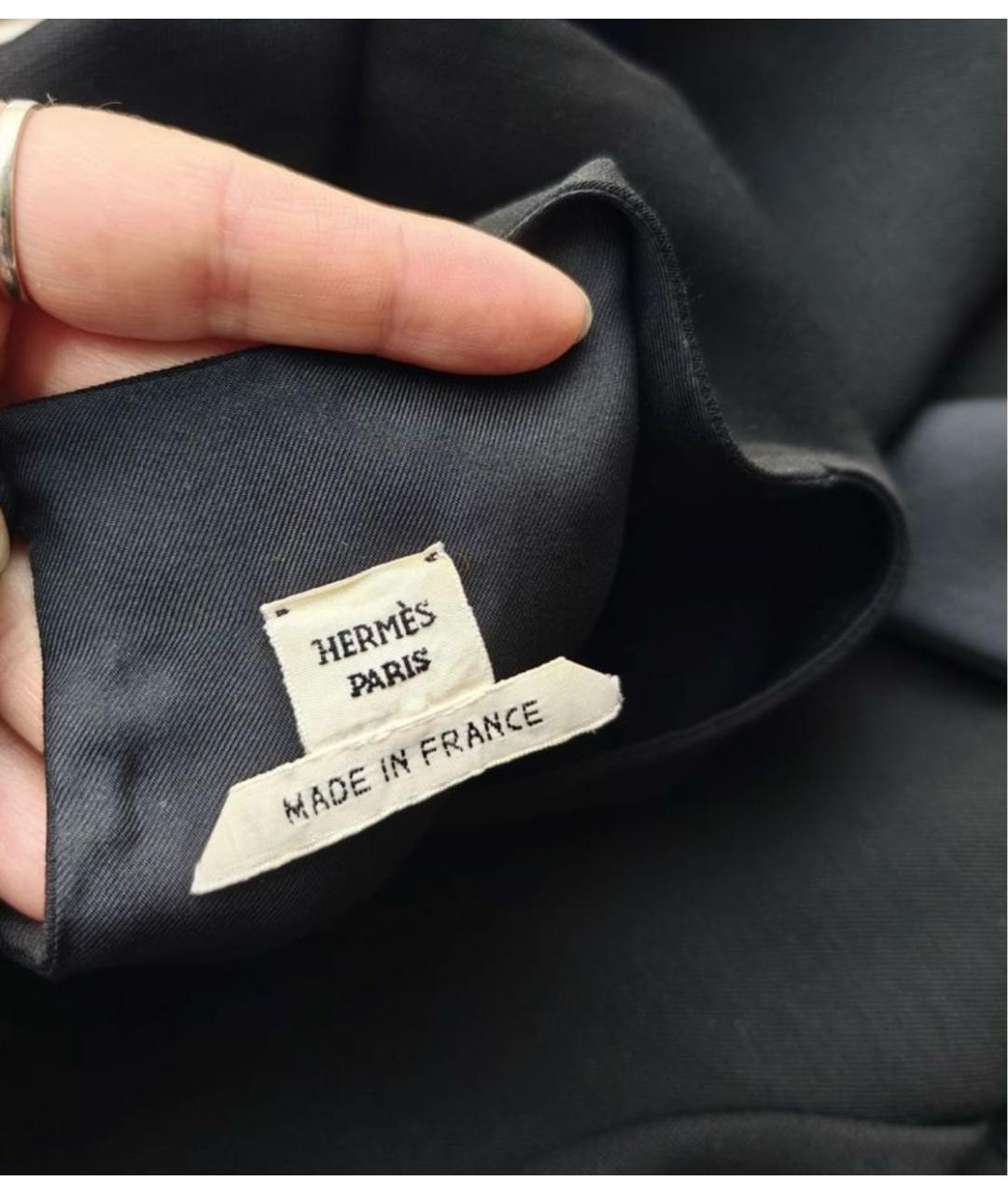 HERMES Черная шерстяная блузы, фото 3