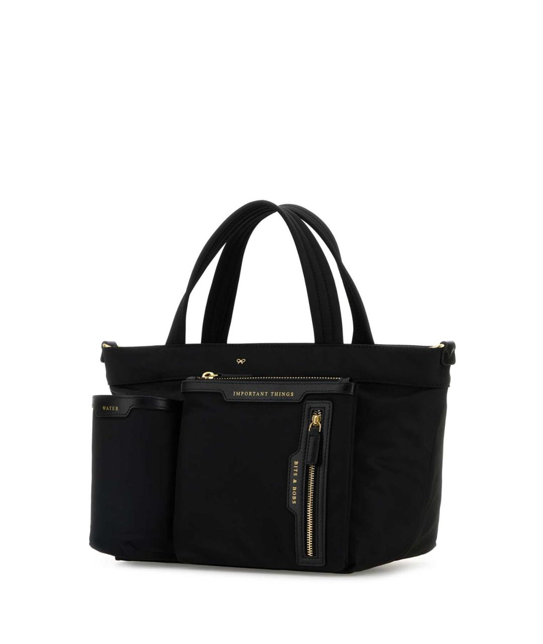 ANYA HINDMARCH Черная тканевая сумка тоут, фото 2