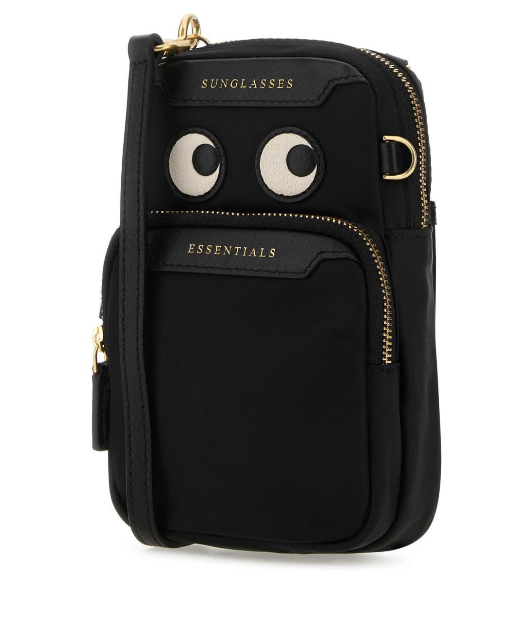 ANYA HINDMARCH Черная тканевая сумка через плечо, фото 2