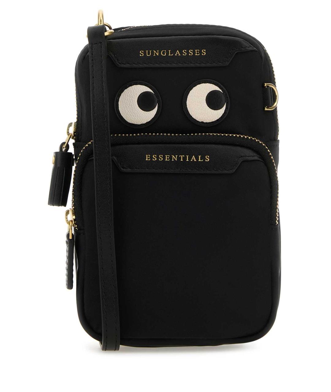 ANYA HINDMARCH Черная тканевая сумка через плечо, фото 1