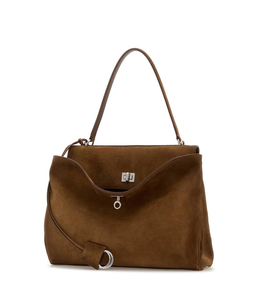 BALENCIAGA Коричневая замшевая сумка тоут, фото 2